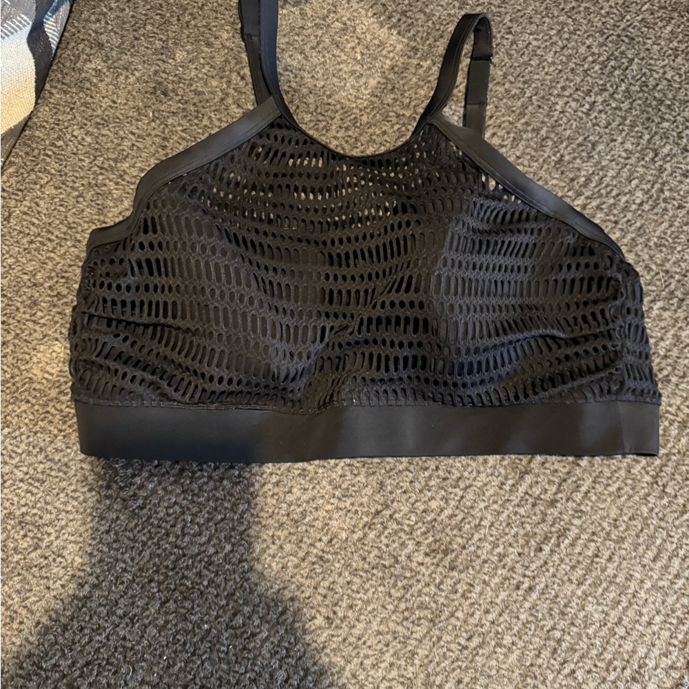 Cacique Black Mesh Bikini Top